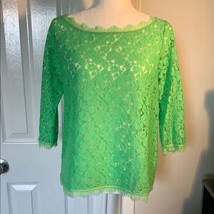 Green Boxy 3/4 Sleeve Blouse